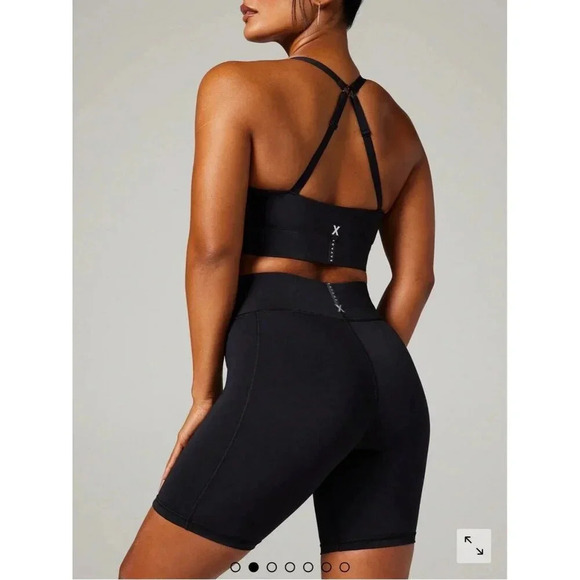 SAVAGE X FENTY Band-It High-Waist Bike Short Black Caviar/Oil Slick SZ L New - Picture 4 of 16
